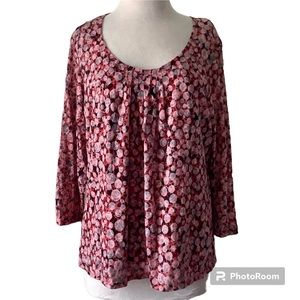 Ruby Rd Red Patterned Blouse